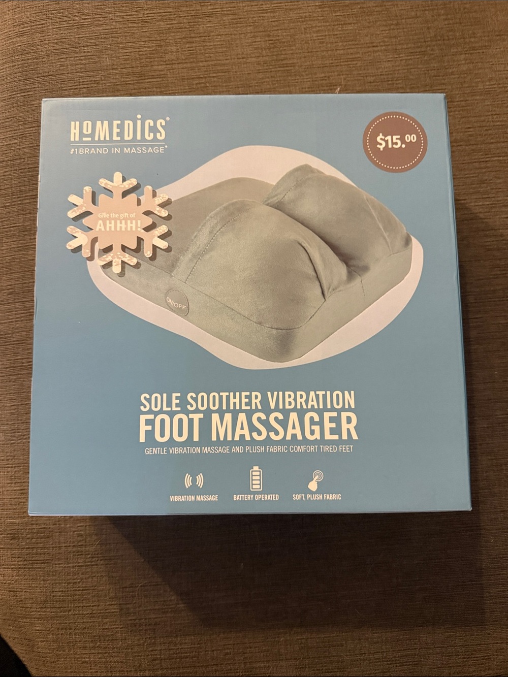 Homedics Gray Plush Sole Soother Vibration Foot Massager